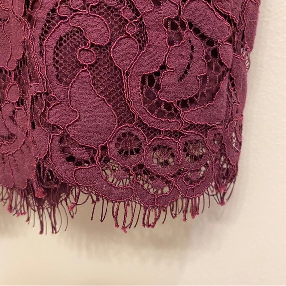 ANN TAYLOR LACE PENCIL SKIRT PLUM - Picture 5 of 5